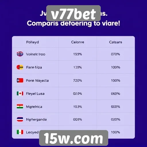 Comparativo de métodos de pagamento no v77bet